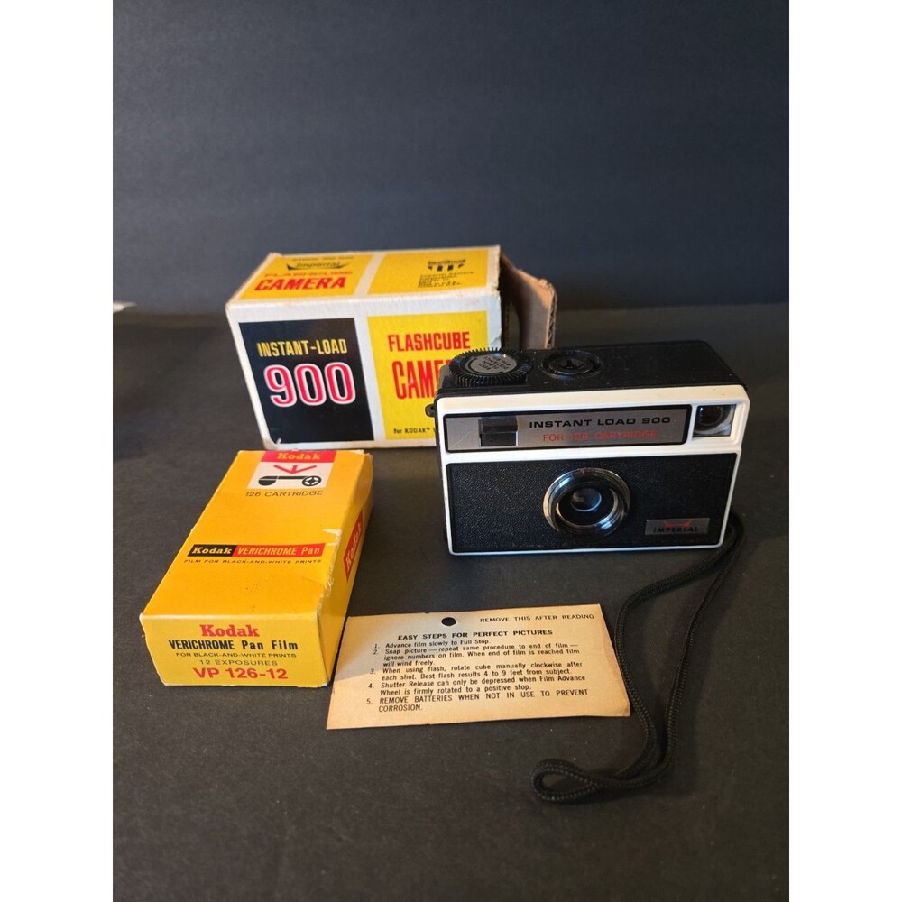 Vintage Imperial Instant Load 900 126 Camera Original Box w/ Sealed Expired Film